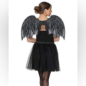 Spirit Halloween Vampire Shreddy Lace Black Wings